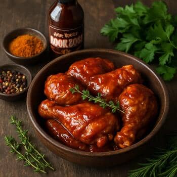 Kom met kip en marinade